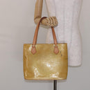 LOUIS VUITTON Monogram Vernis Houston Hand Bag Beige M91004 LV Auth BA5330-24