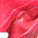 CHANEL Matelasse Waist Bag Lamb Skin Red Gold CC Auth BA5332-11