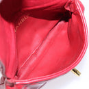 CHANEL Matelasse Waist Bag Lamb Skin Red Gold CC Auth BA5332-12