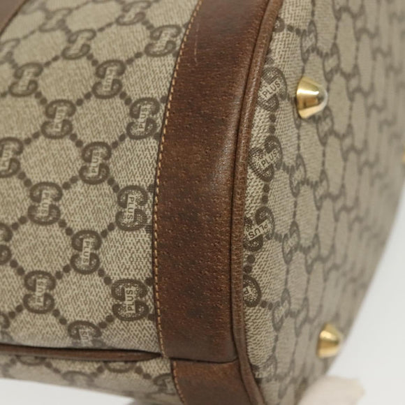 GUCCI GG Plus Supreme Tote Bag PVC Beige Gold Auth BA5333