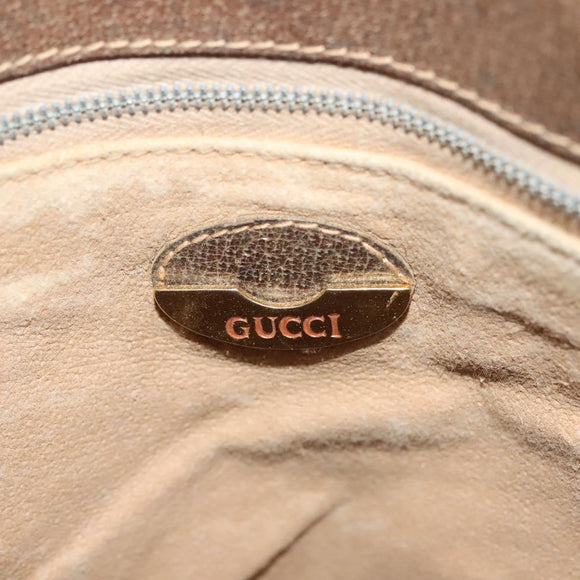 GUCCI GG Plus Supreme Tote Bag PVC Beige Gold Auth BA5333