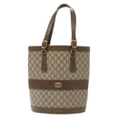 GUCCI GG Plus Supreme Tote Bag PVC Beige Gold Auth BA5333-13