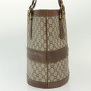 GUCCI GG Plus Supreme Tote Bag PVC Beige Gold Auth BA5333-4