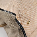 FENDI Camel Rain Hand Bag Canvas 2way Beige Gold Auth BA5335-13