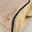 FENDI Camel Rain Hand Bag Canvas 2way Beige Gold Auth BA5335-14