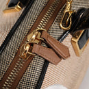 FENDI Camel Rain Hand Bag Canvas 2way Beige Gold Auth BA5335-18