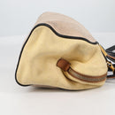 FENDI Camel Rain Hand Bag Canvas 2way Beige Gold Auth BA5335-5