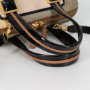 FENDI Camel Rain Hand Bag Canvas 2way Beige Gold Auth BA5335-7