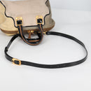 FENDI Camel Rain Hand Bag Canvas 2way Beige Gold Auth BA5335-9