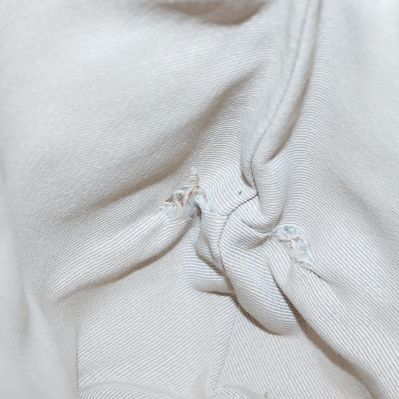 Salvatore Ferragamo Shoulder Bag Nylon Beige Silver Auth BA5336