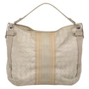 Salvatore Ferragamo Shoulder Bag Nylon Beige Silver Auth BA5336-13