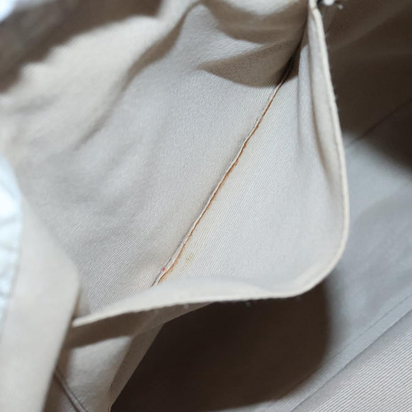 Salvatore Ferragamo Shoulder Bag Nylon Beige Silver Auth BA5336