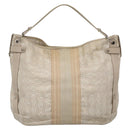 Salvatore Ferragamo Shoulder Bag Nylon Beige Silver Auth BA5336-2