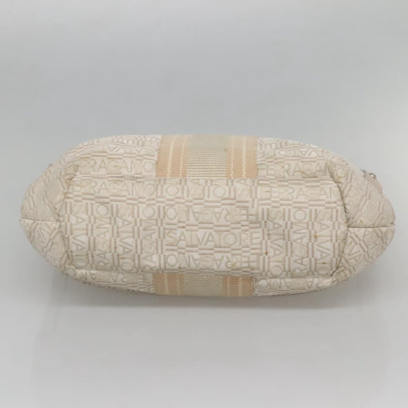 Salvatore Ferragamo Shoulder Bag Nylon Beige Silver Auth BA5336