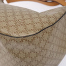 CELINE Macadam Canvas Shoulder Bag PVC Beige Gold Auth BA5337-17