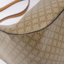 CELINE Macadam Canvas Shoulder Bag PVC Beige Gold Auth BA5337-8