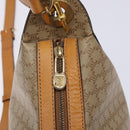 CELINE Macadam Canvas Shoulder Bag PVC Beige Gold Auth BA5337-19