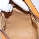 CELINE Macadam Canvas Shoulder Bag PVC Beige Gold Auth BA5337-21