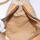 CELINE Macadam Canvas Shoulder Bag PVC Beige Gold Auth BA5337-22