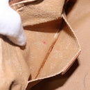 CELINE Macadam Canvas Shoulder Bag PVC Beige Gold Auth BA5337-10