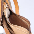 CELINE Macadam Canvas Shoulder Bag PVC Beige Gold Auth BA5337-11