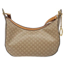 CELINE Macadam Canvas Shoulder Bag PVC Beige Gold Auth BA5337-2