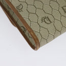 Christian Dior Honeycomb Canvas Chain Shoulder Bag PVC Beige Gold Auth BA5344-16