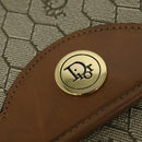 Christian Dior Honeycomb Canvas Chain Shoulder Bag PVC Beige Gold Auth BA5344-17