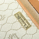 Christian Dior Honeycomb Canvas Chain Shoulder Bag PVC Beige Gold Auth BA5344-11