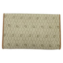 Christian Dior Honeycomb Canvas Chain Shoulder Bag PVC Beige Gold Auth BA5344-2