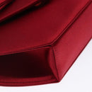 SAINT LAURENT Shoulder Bag Satin Red Gold Auth BA5345-14