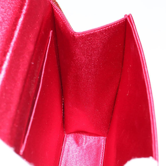 SAINT LAURENT Shoulder Bag Satin Red Gold Auth BA5345