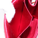 SAINT LAURENT Shoulder Bag Satin Red Gold Auth BA5345-19