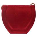SAINT LAURENT Shoulder Bag Satin Red Gold Auth BA5345-2