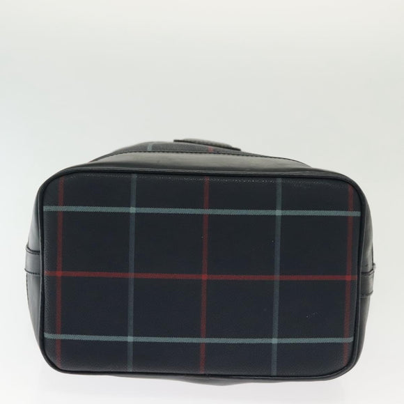 Burberrys Nova Check Shoulder Bag PVC Navy Gold Auth BA5347