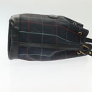 Burberrys Nova Check Shoulder Bag PVC Navy Gold Auth BA5347-3