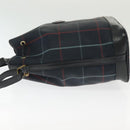 Burberrys Nova Check Shoulder Bag PVC Navy Gold Auth BA5347-4