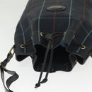 Burberrys Nova Check Shoulder Bag PVC Navy Gold Auth BA5347-6