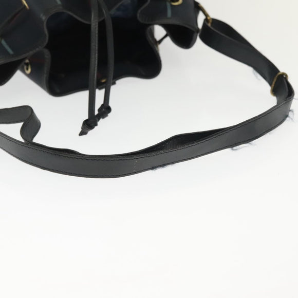 Burberrys Nova Check Shoulder Bag PVC Navy Gold Auth BA5347