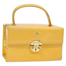 Gianni Versace Hand Bag Leather Yellow Gold Auth BA5349-1