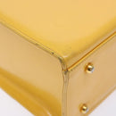 Gianni Versace Hand Bag Leather Yellow Gold Auth BA5349-13