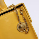 Gianni Versace Hand Bag Leather Yellow Gold Auth BA5349-16