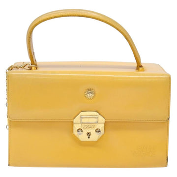 Gianni Versace Hand Bag Leather Yellow Gold Auth BA5349 - 0