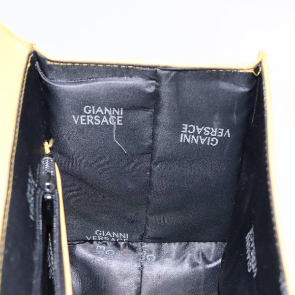 Gianni Versace Hand Bag Leather Yellow Gold Auth BA5349