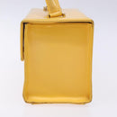 Gianni Versace Hand Bag Leather Yellow Gold Auth BA5349-4