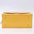 Gianni Versace Hand Bag Leather Yellow Gold Auth BA5349-9