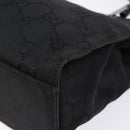 GUCCI GG Canvas Bamboo Hand Bag Nylon Black Silver 002 1016 Auth BA5353-9