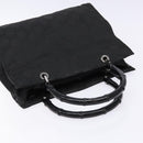 GUCCI GG Canvas Bamboo Hand Bag Nylon Black Silver 002 1016 Auth BA5353-6