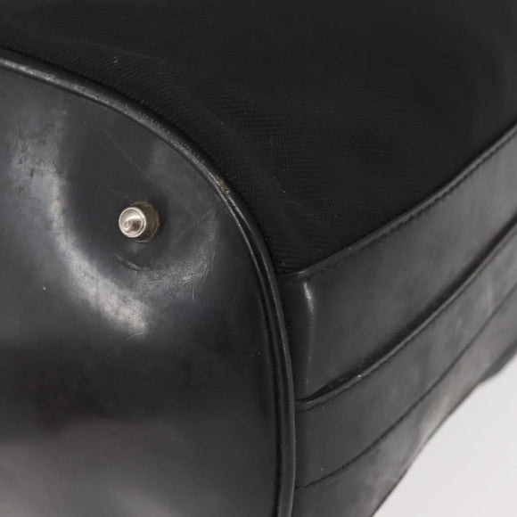 GUCCI Bamboo Hand Bag Nylon 2way Black Silver Auth BA5354