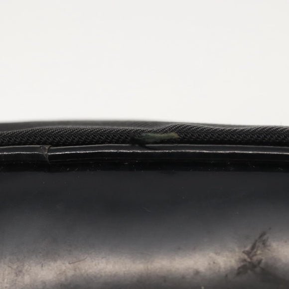 GUCCI Bamboo Hand Bag Nylon 2way Black Silver Auth BA5354